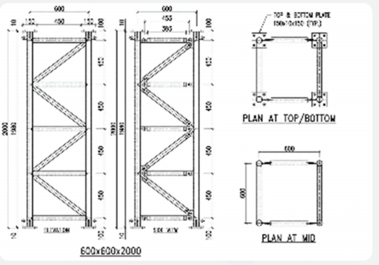 BAJAJ HD modular trestle system technical drawing